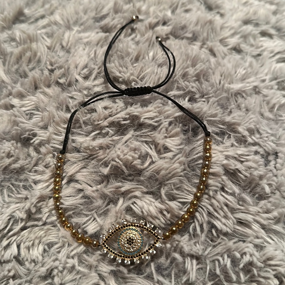 Evil eye adjustable bracelet